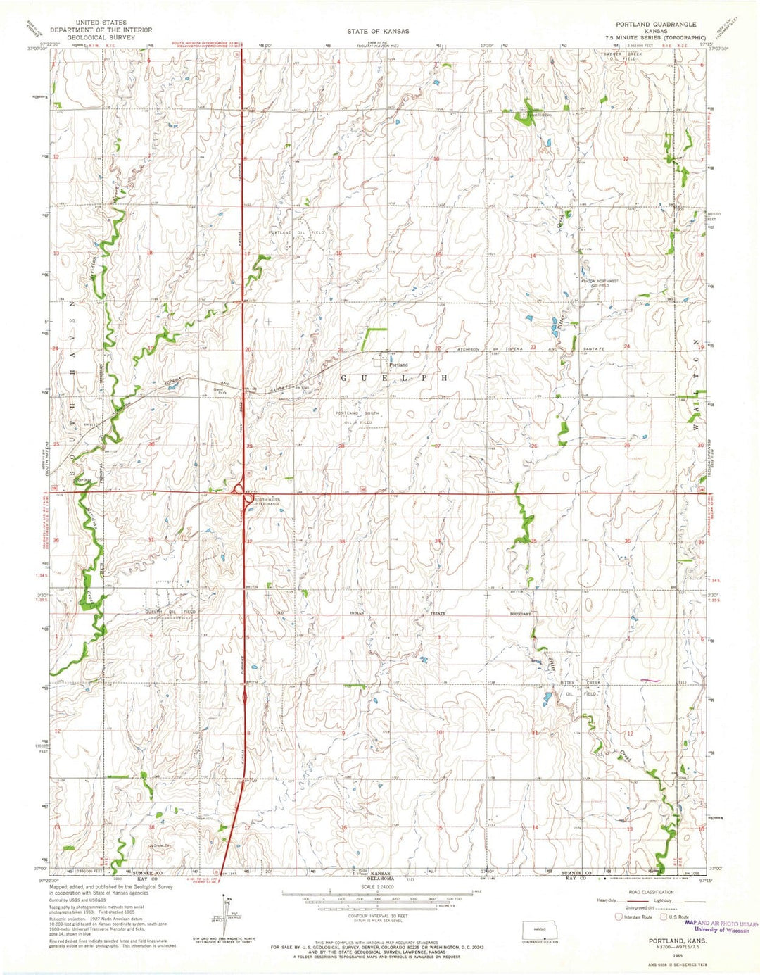 1965 Portland, KS - Kansas - USGS Topographic Map