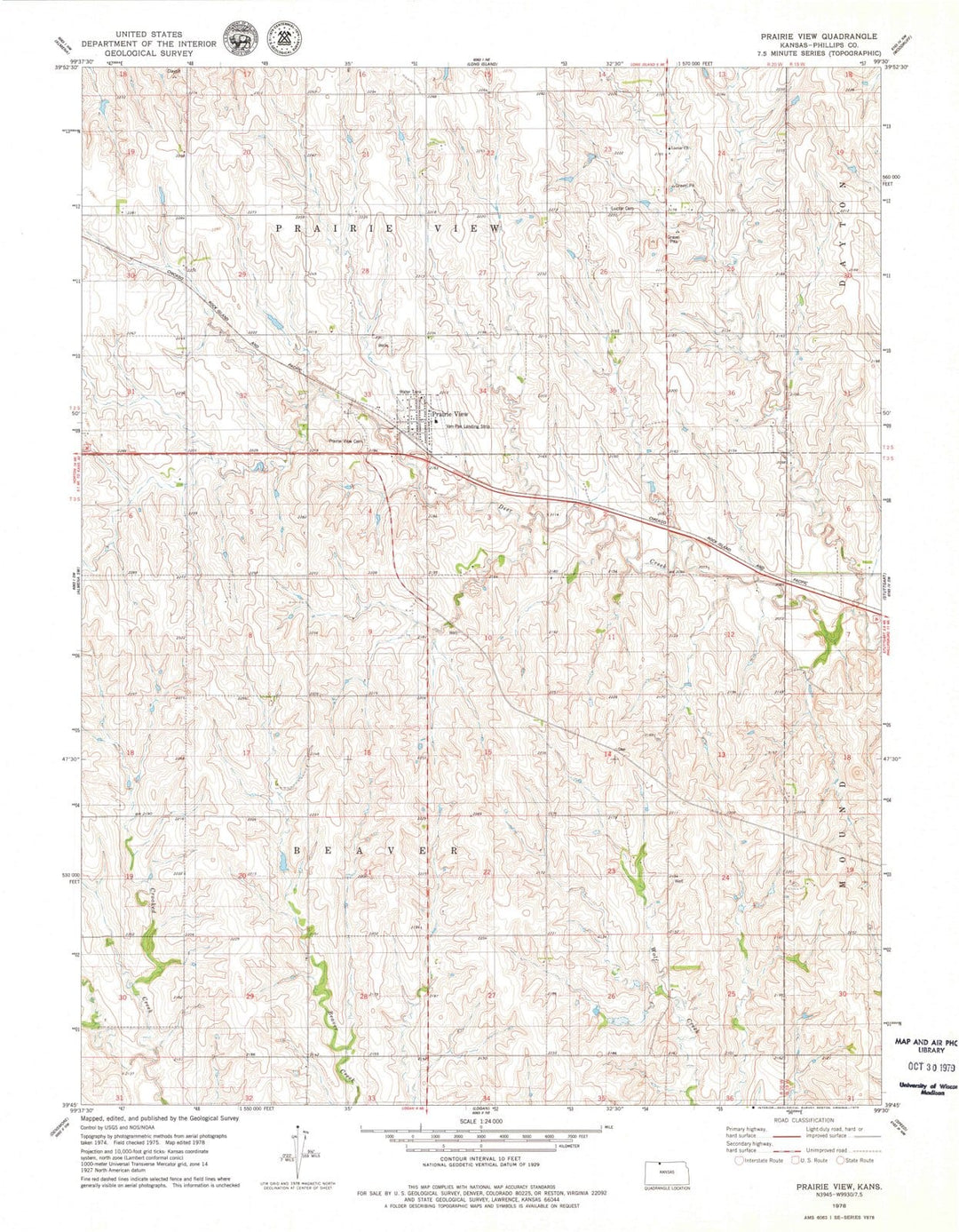 1978 Prairie View, KS - Kansas - USGS Topographic Map