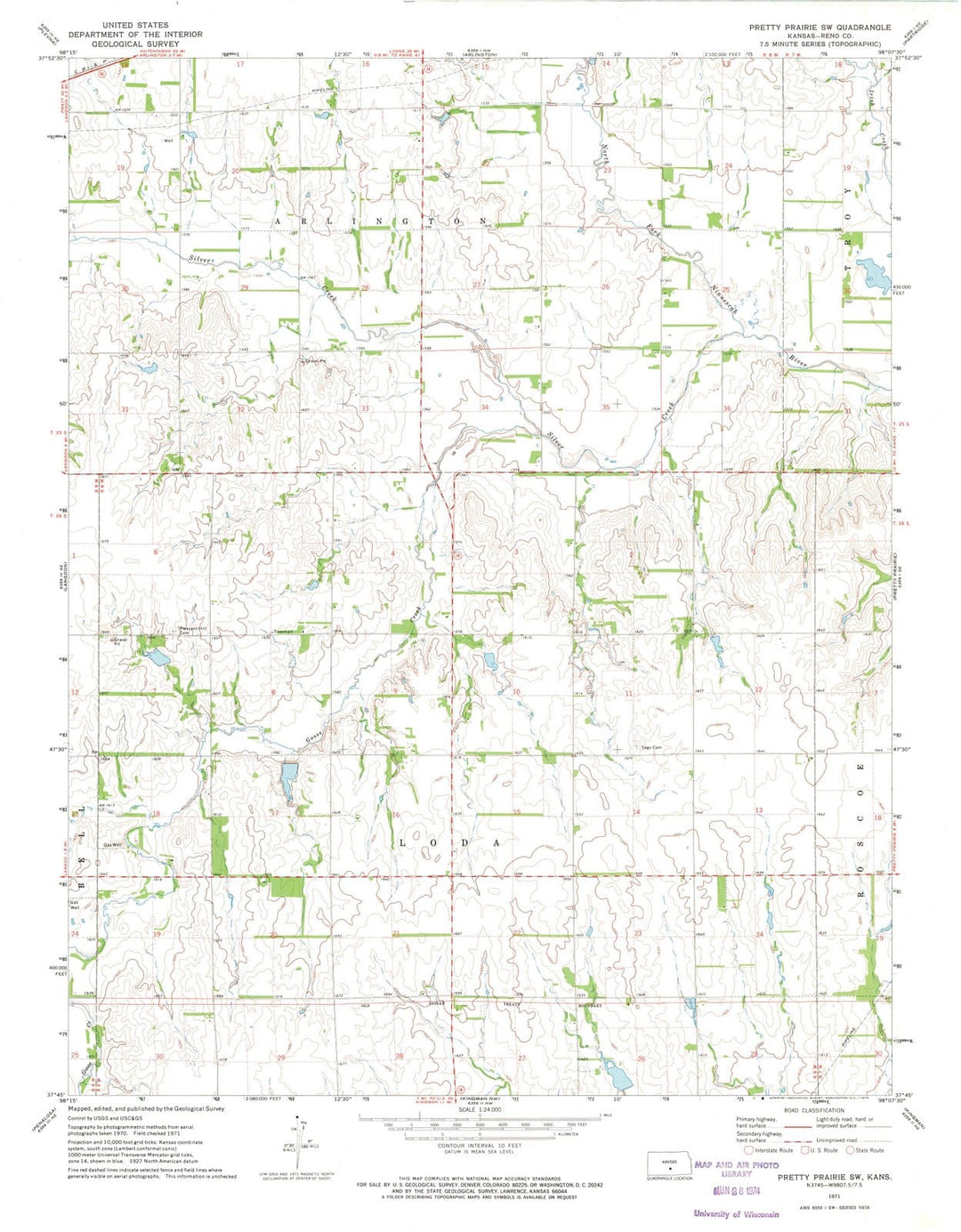 1971 Pretty Prairie, KS - Kansas - USGS Topographic Map