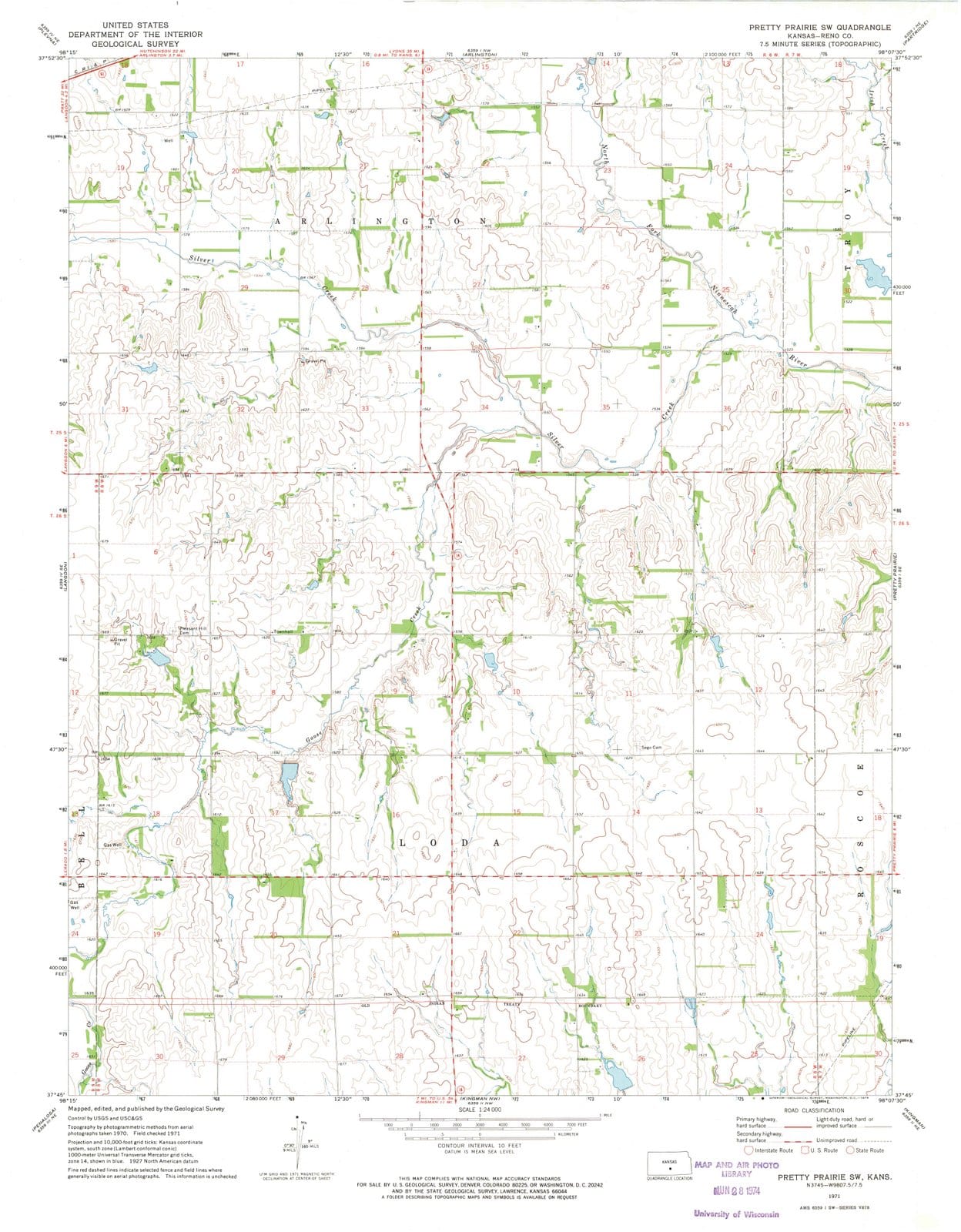 1971 Pretty Prairie, KS - Kansas - USGS Topographic Map