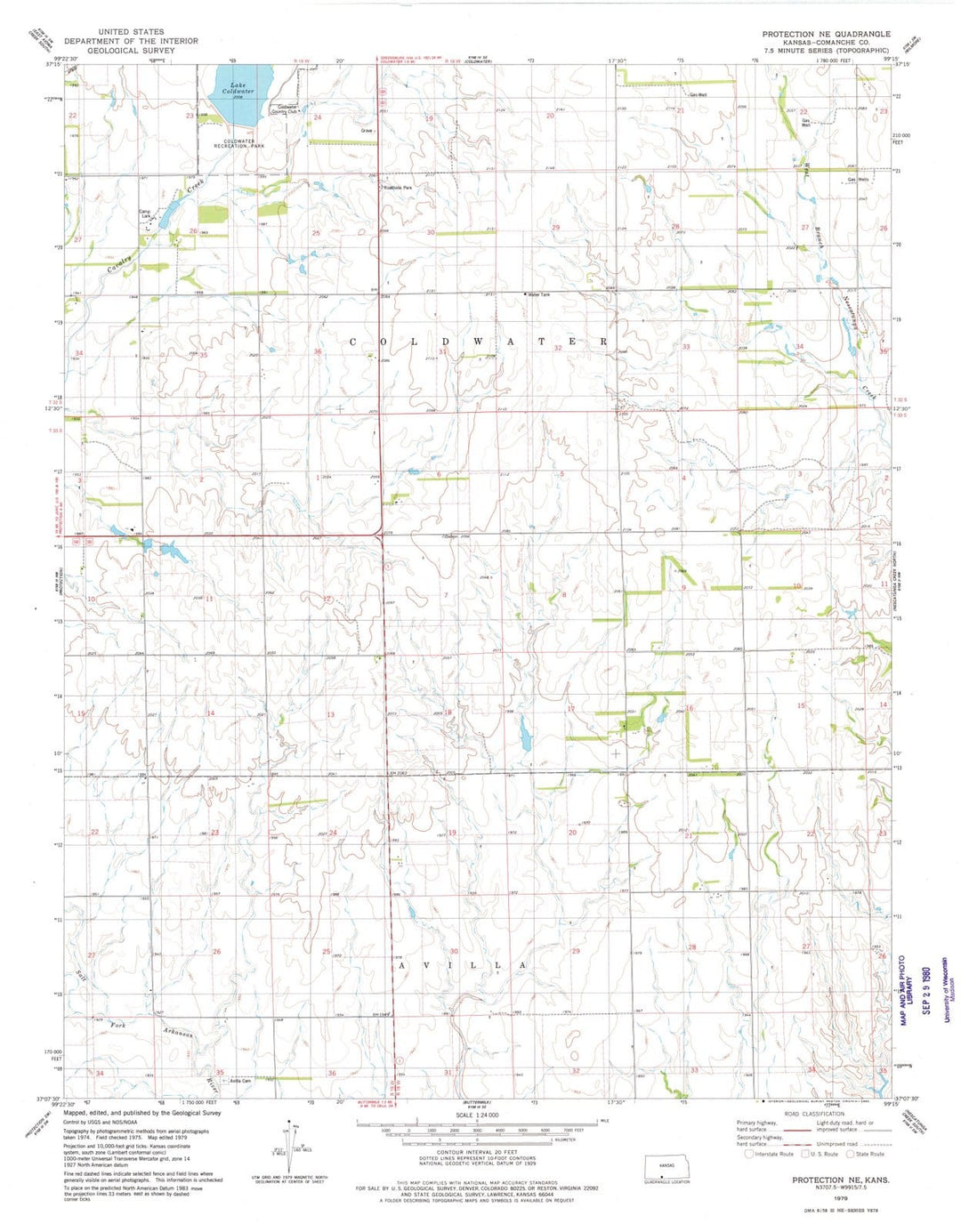 1979 Protection, KS - Kansas - USGS Topographic Map