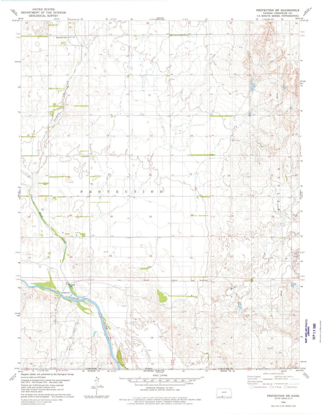 1980 Protection, KS - Kansas - USGS Topographic Map