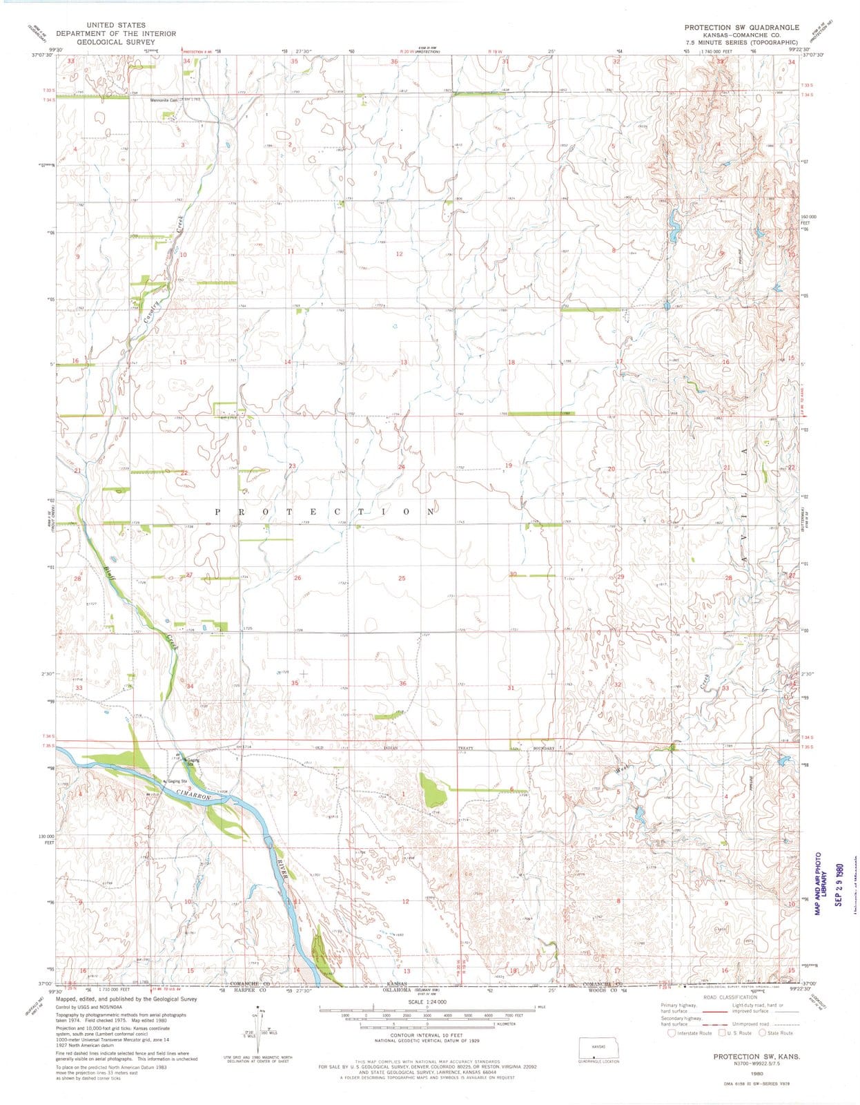 1980 Protection, KS - Kansas - USGS Topographic Map