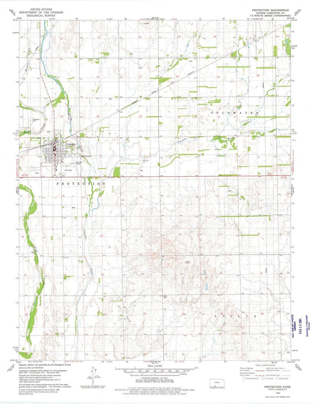 1980 Protection, KS - Kansas - USGS Topographic Map v2