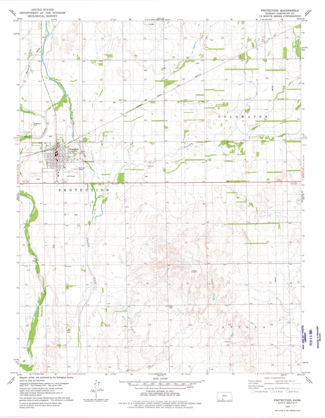 1980 Protection, KS - Kansas - USGS Topographic Map v2