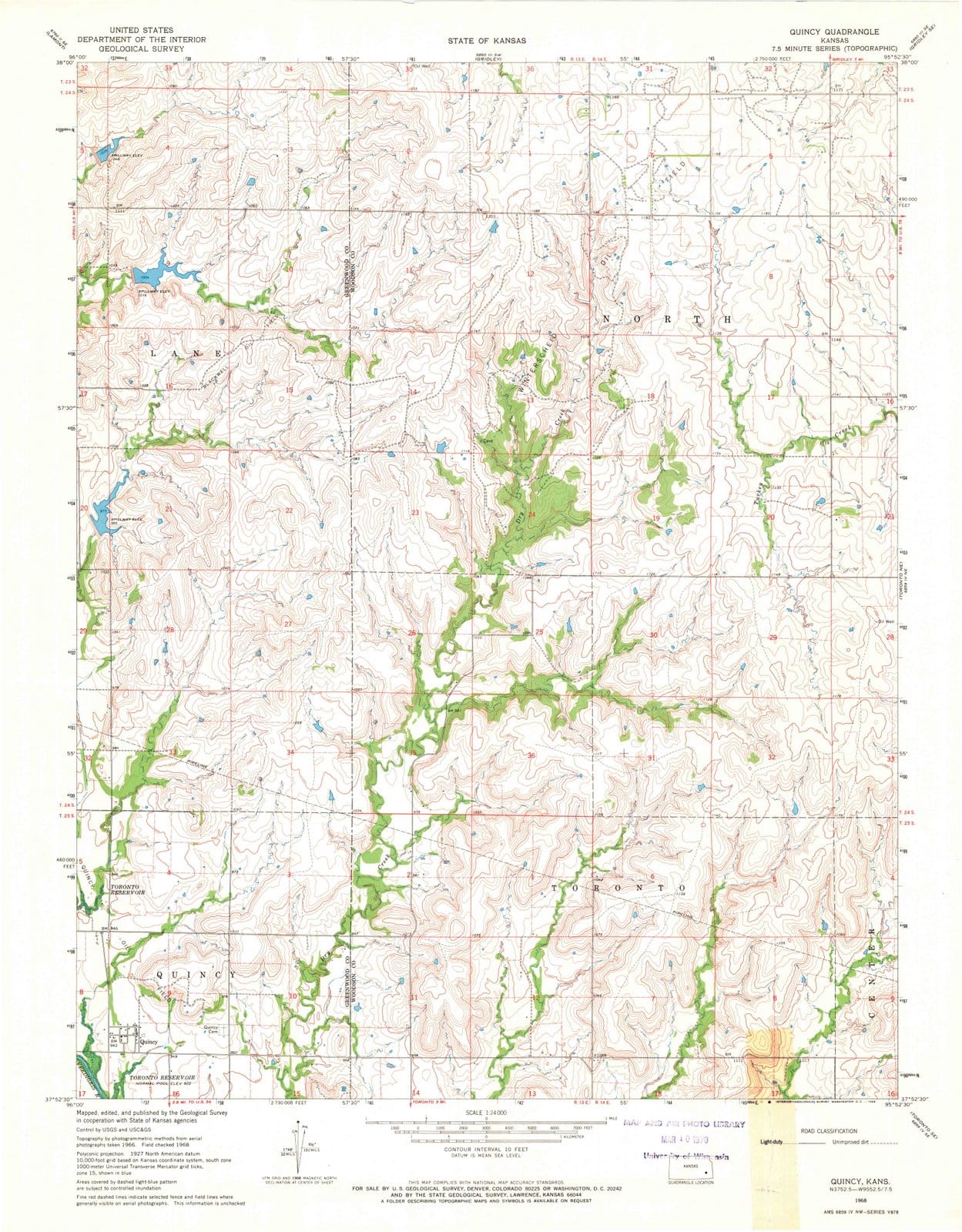 1968 Quincy, KS - Kansas - USGS Topographic Map