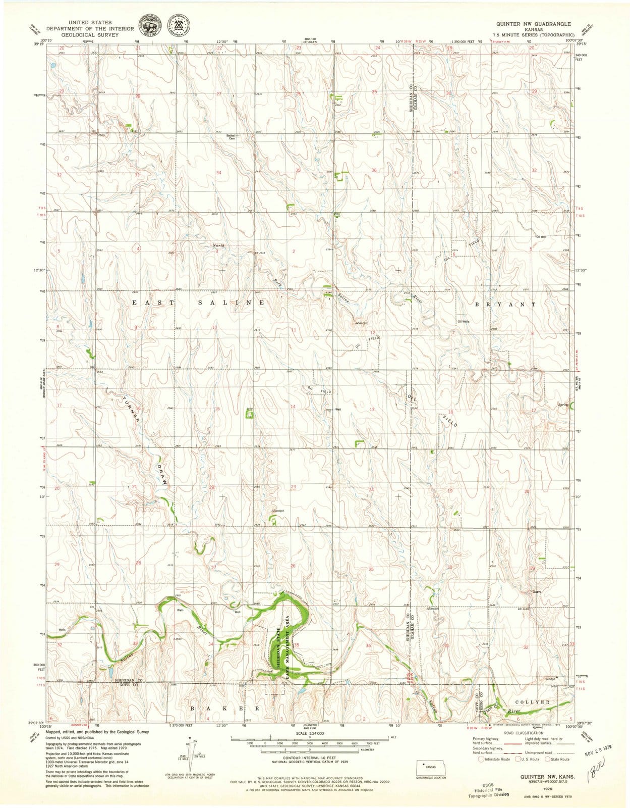 1979 Quinter, KS - Kansas - USGS Topographic Map v2