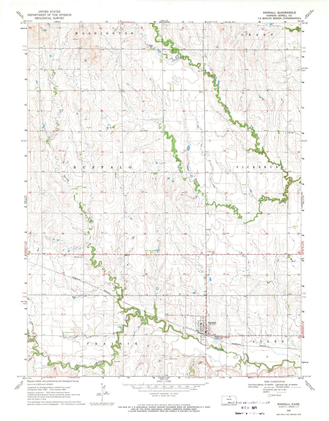 1969 Randall, KS - Kansas - USGS Topographic Map