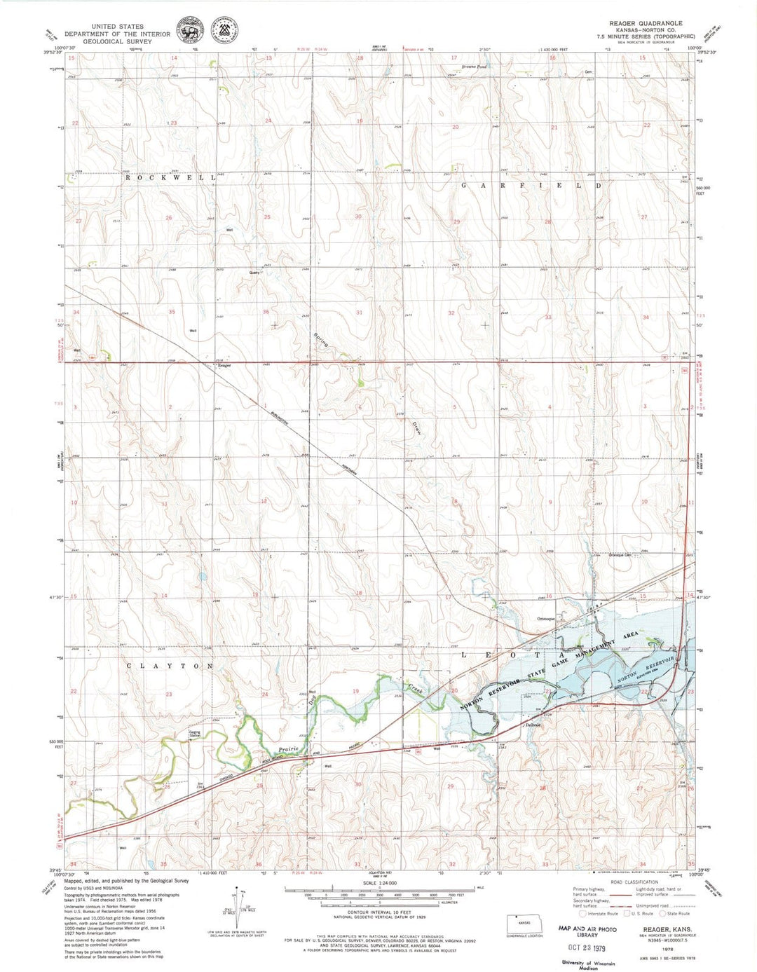 1978 Reager, KS - Kansas - USGS Topographic Map