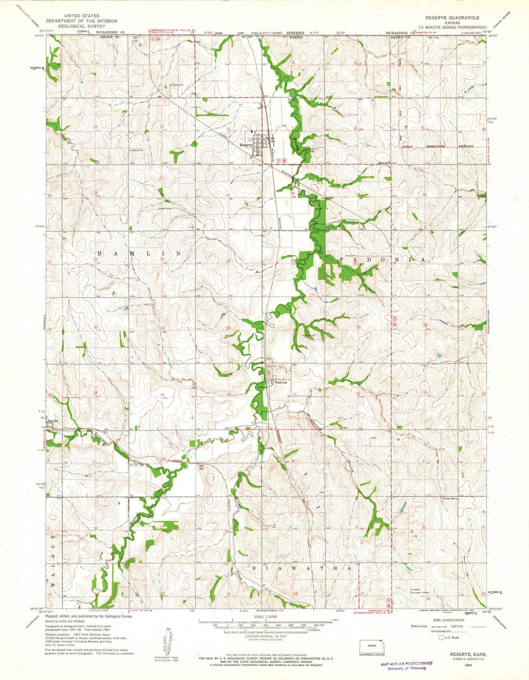 1960 Reserve, KS - Kansas - USGS Topographic Map