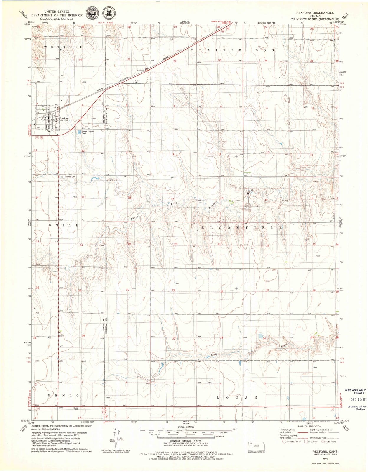 1979 Rexford, KS - Kansas - USGS Topographic Map v2