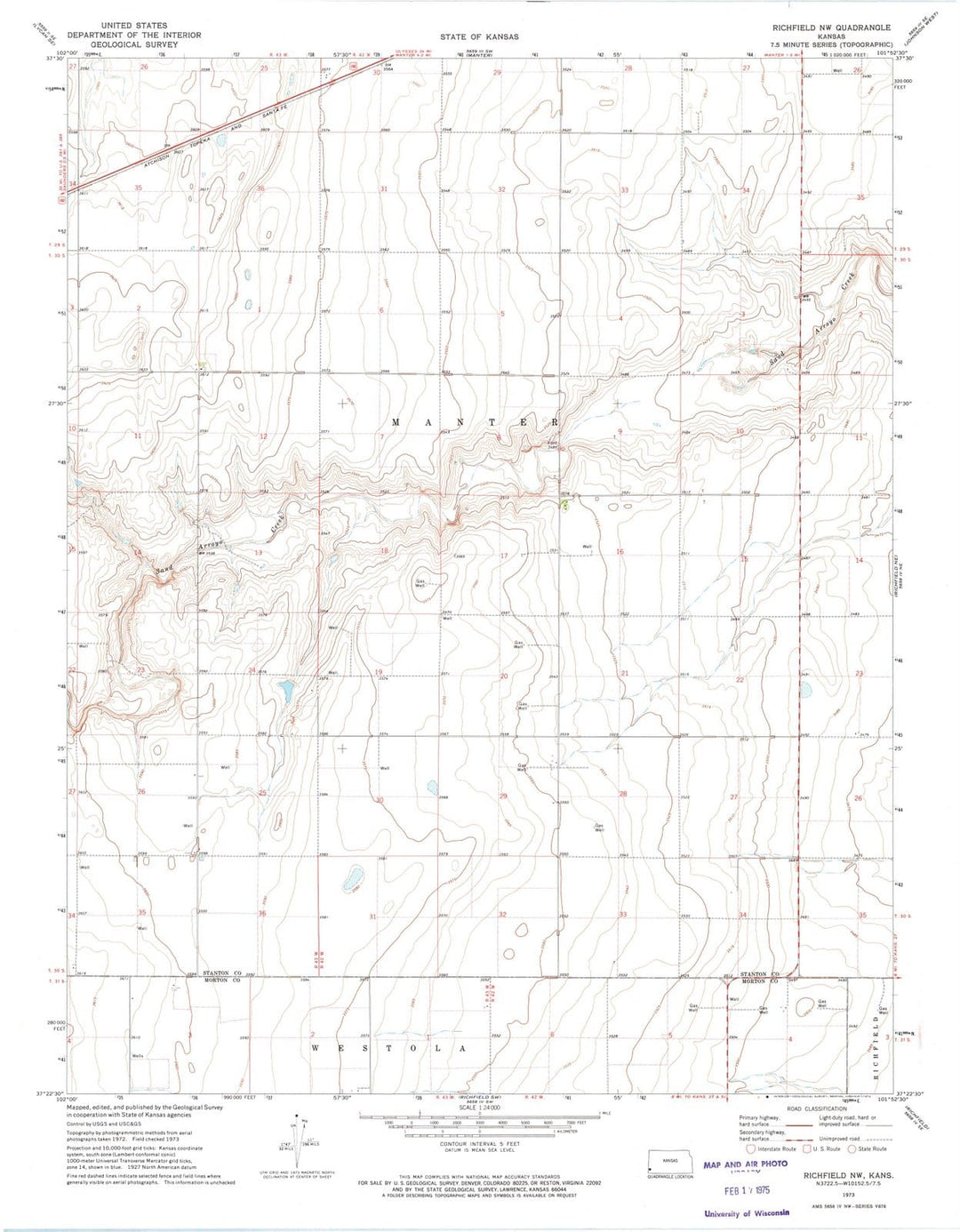 1973 Richfield, KS - Kansas - USGS Topographic Map v2