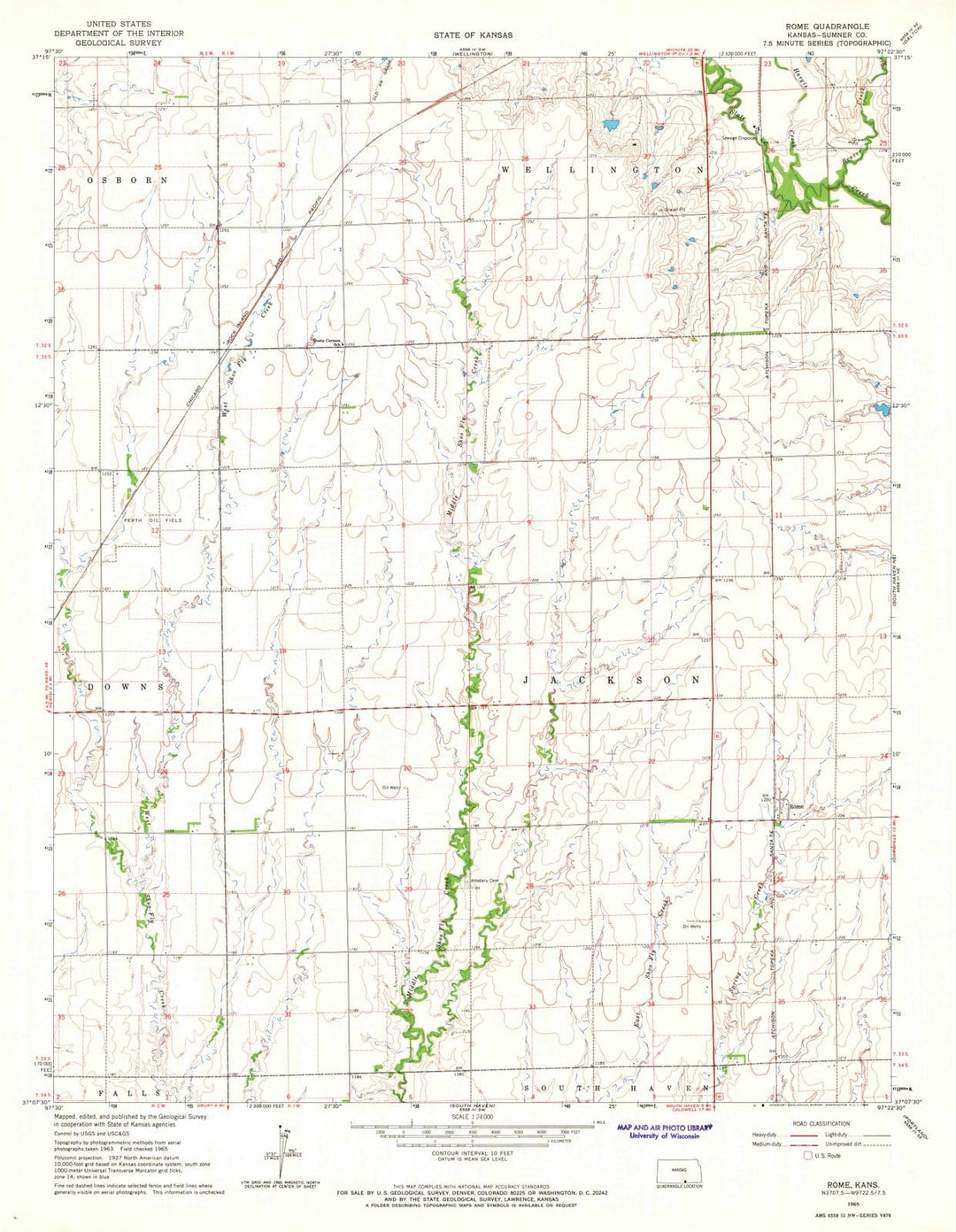 1965 Rome, KS - Kansas - USGS Topographic Map