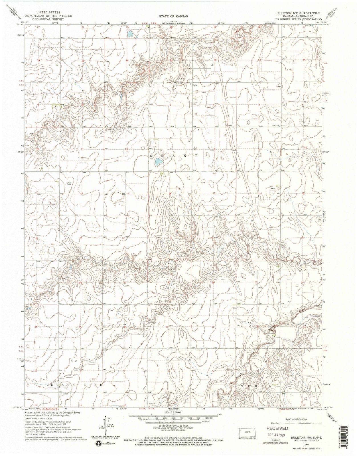 1966 Ruleton, KS - Kansas - USGS Topographic Map v2