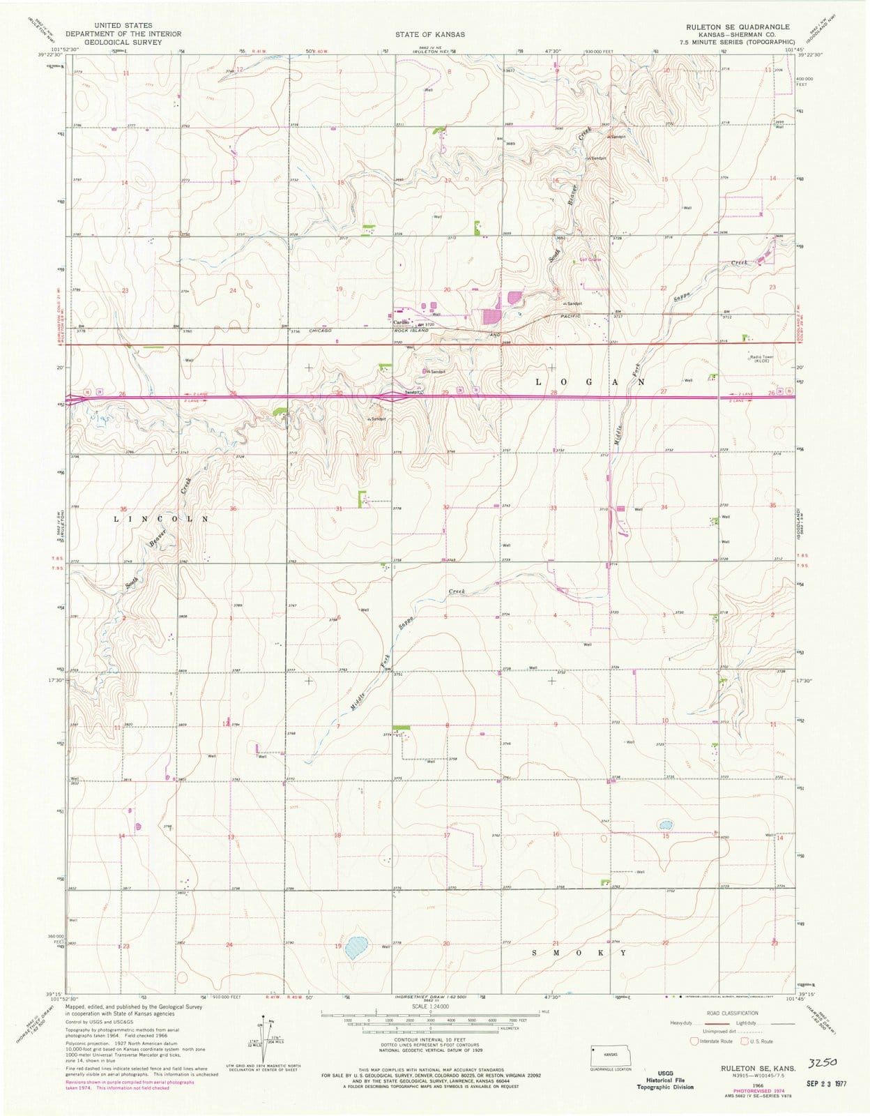 1966 Ruleton, KS - Kansas - USGS Topographic Map v3