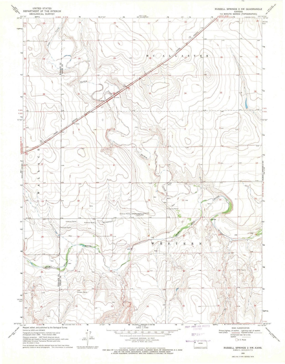 1969 Russell Springs 2, KS - Kansas - USGS Topographic Map v2