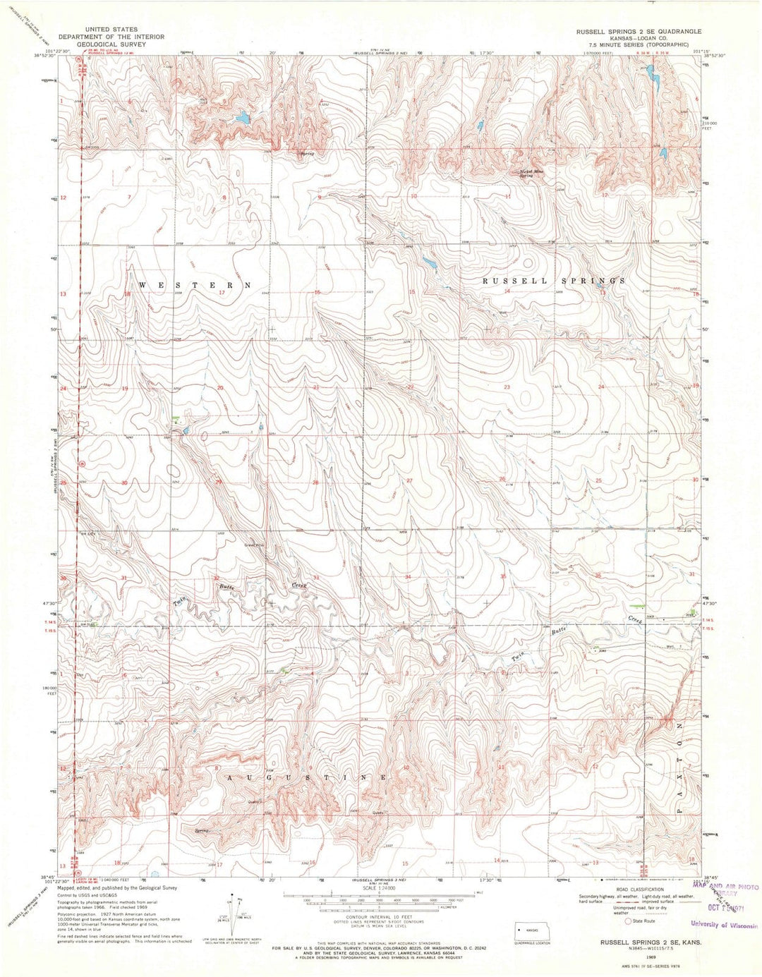 1969 Russell Springs 2, KS - Kansas - USGS Topographic Map v3