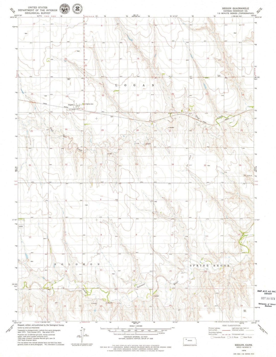 1979 Seguin, KS - Kansas - USGS Topographic Map