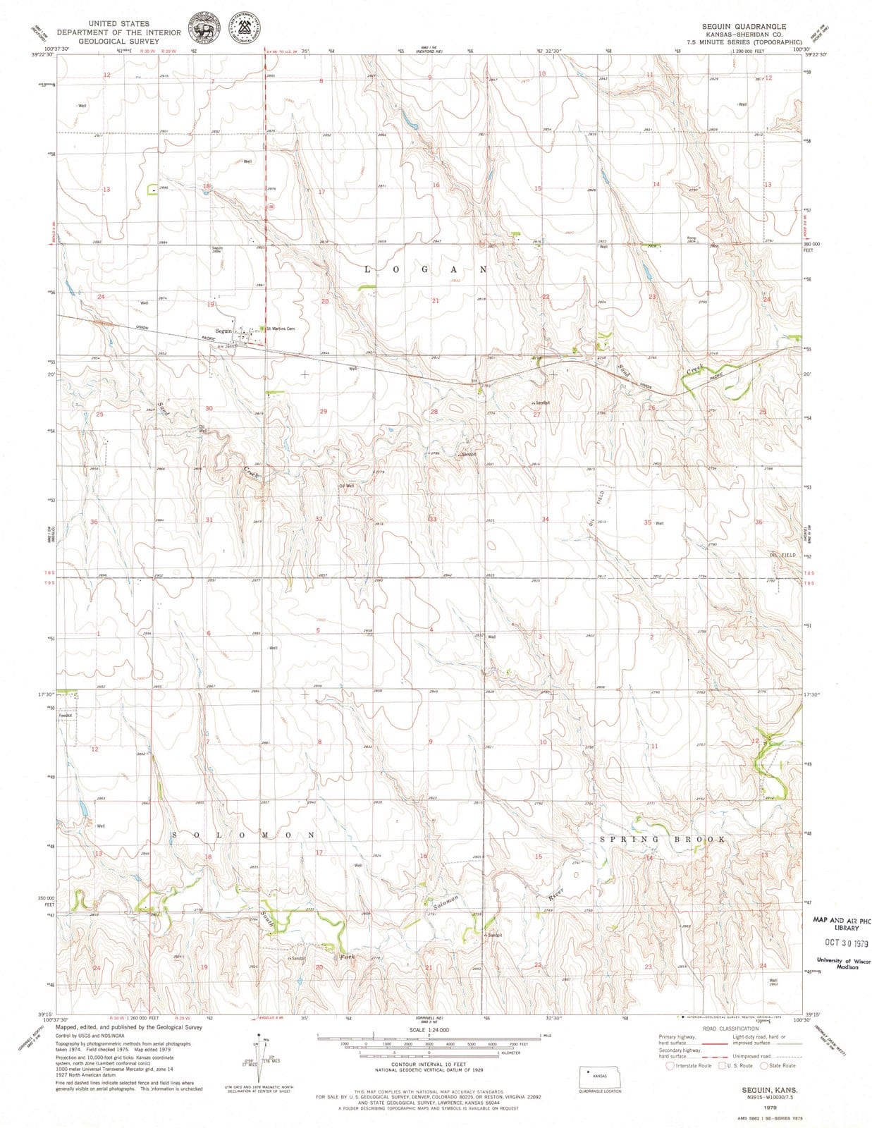 1979 Seguin, KS - Kansas - USGS Topographic Map