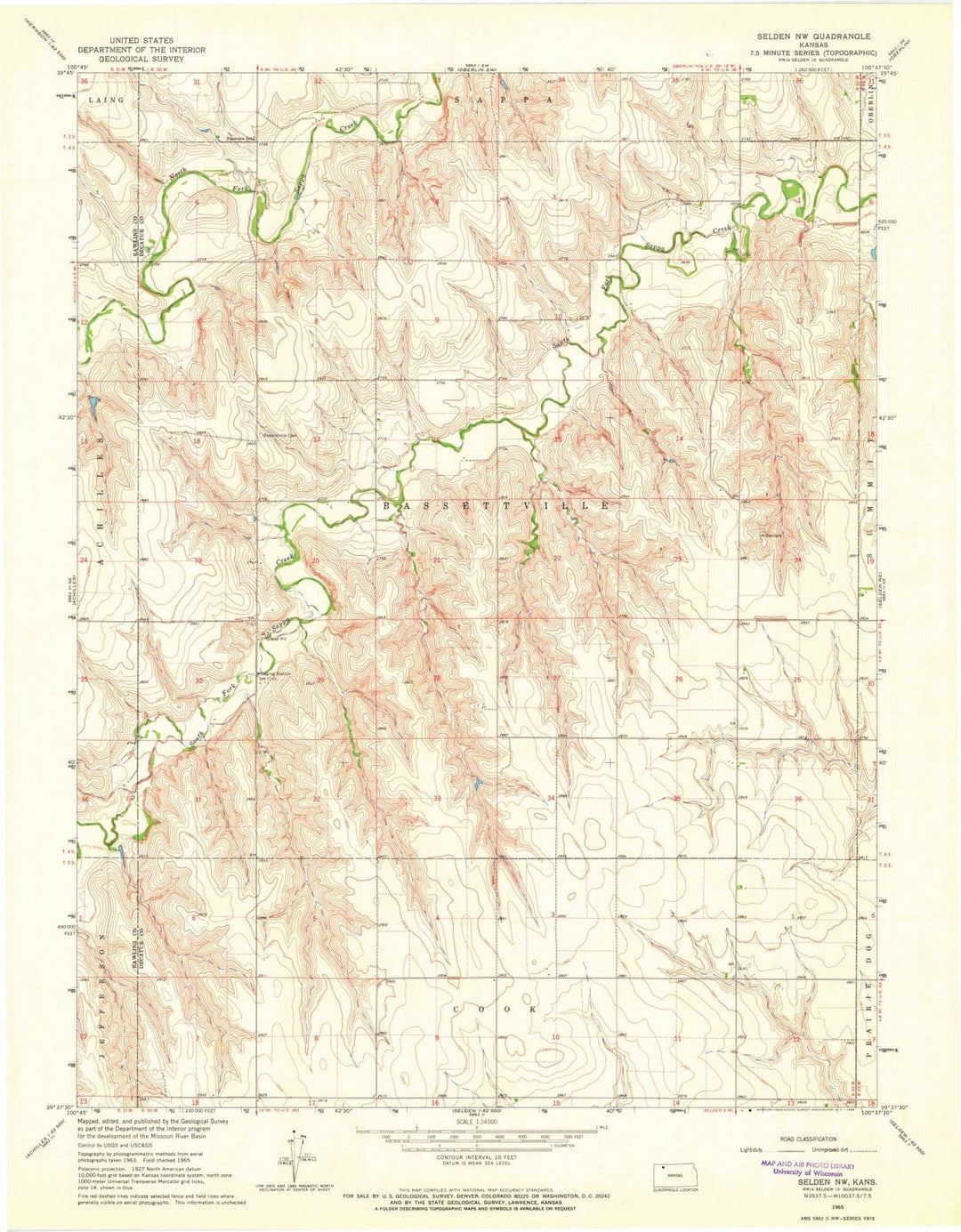 1965 Selden, KS - Kansas - USGS Topographic Map v2