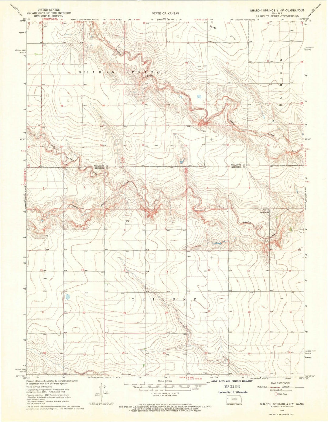 1968 Sharon Springs 4, KS - Kansas - USGS Topographic Map v2