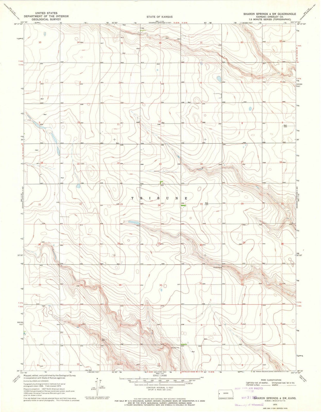 1970 Sharon Springs 4, KS - Kansas - USGS Topographic Map v2