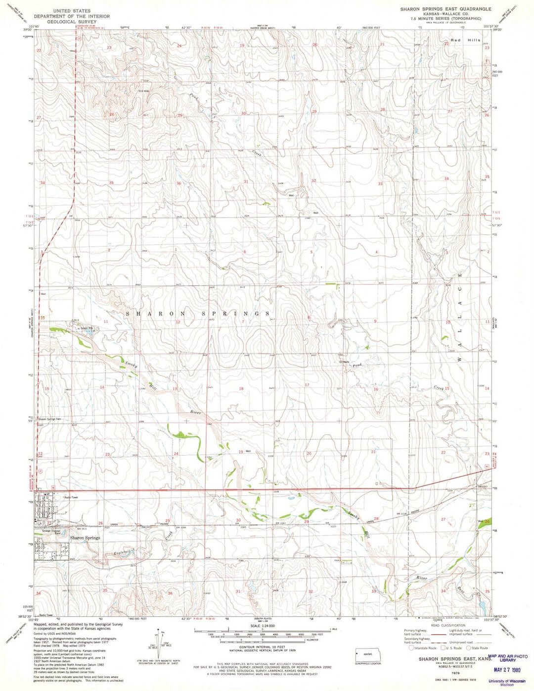 1979 Sharon Springs East, KS - Kansas - USGS Topographic Map