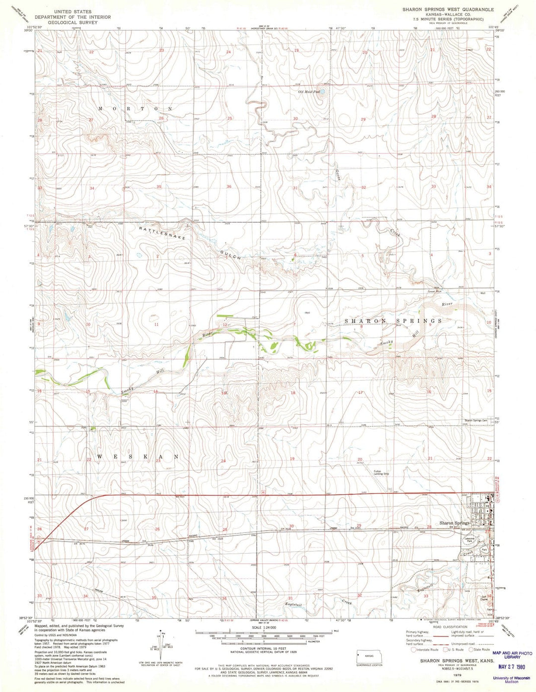 1979 Sharon Springs West, KS - Kansas - USGS Topographic Map