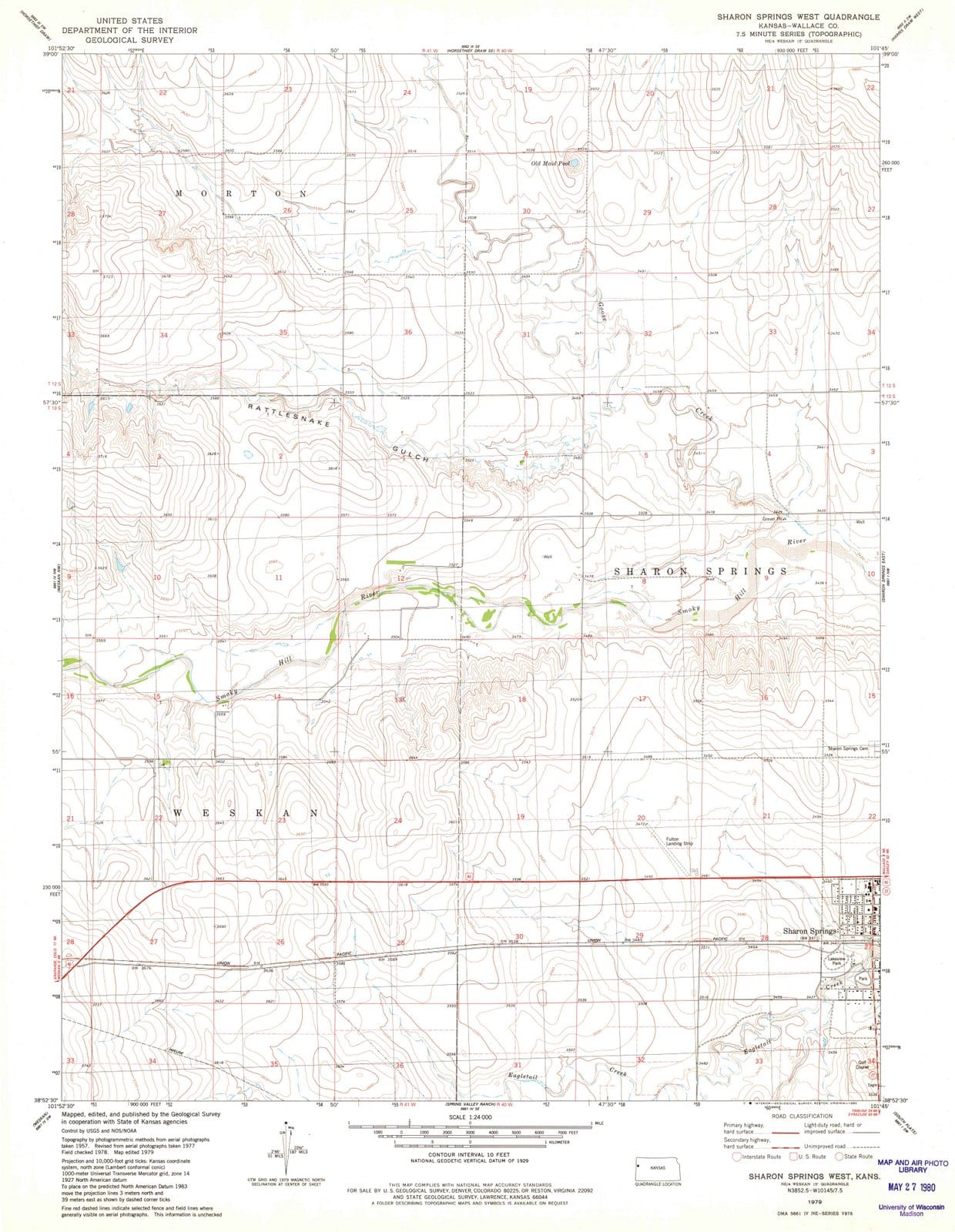 1979 Sharon Springs West, KS - Kansas - USGS Topographic Map