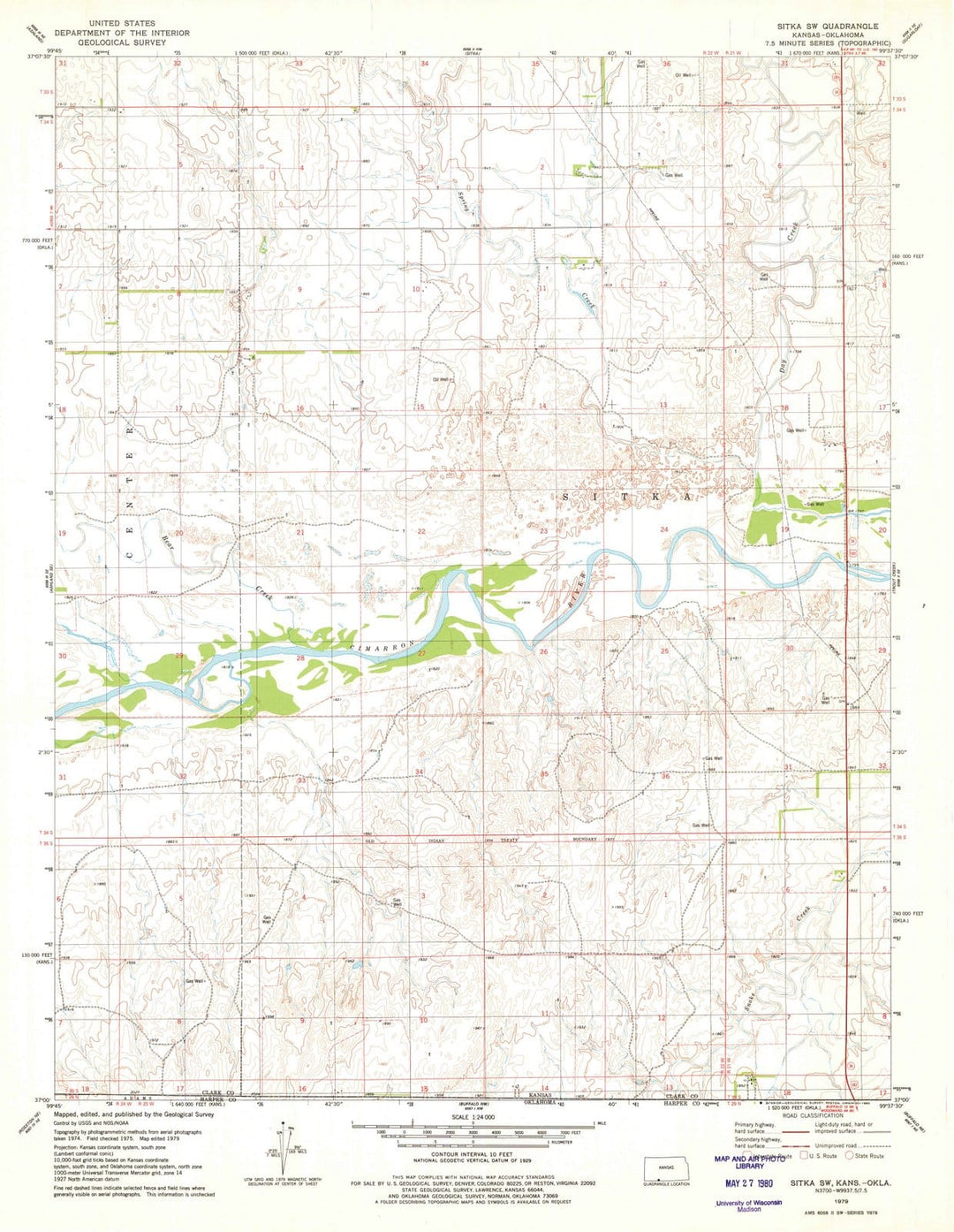 1979 Sitka, KS - Kansas - USGS Topographic Map