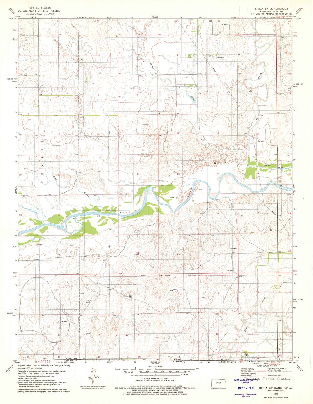 1979 Sitka, KS - Kansas - USGS Topographic Map