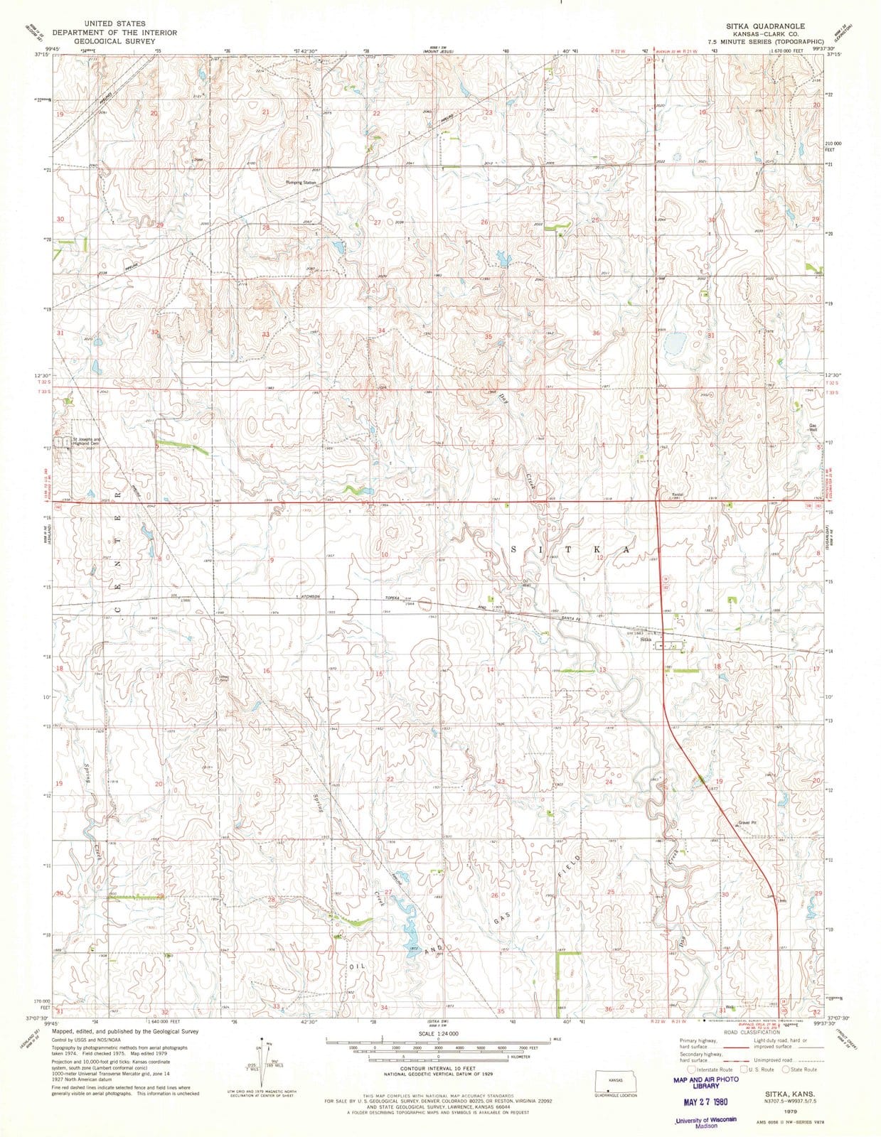 1979 Sitka, KS - Kansas - USGS Topographic Map v2