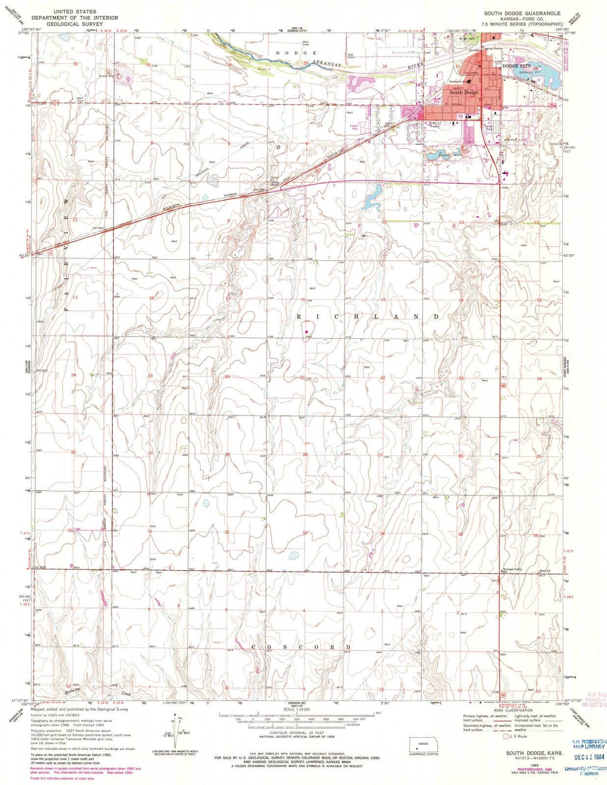 1969 Southodge, KS - Kansas - USGS Topographic Map