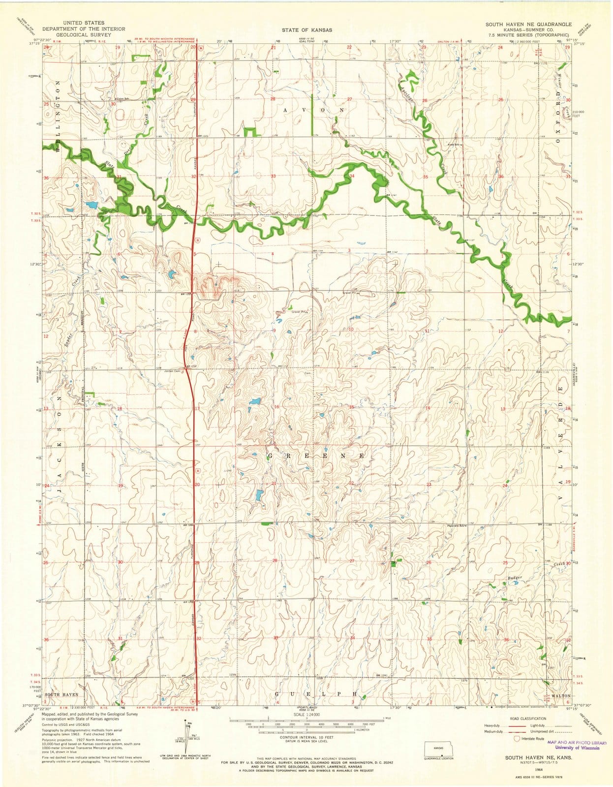 1964 South Haven, KS - Kansas - USGS Topographic Map