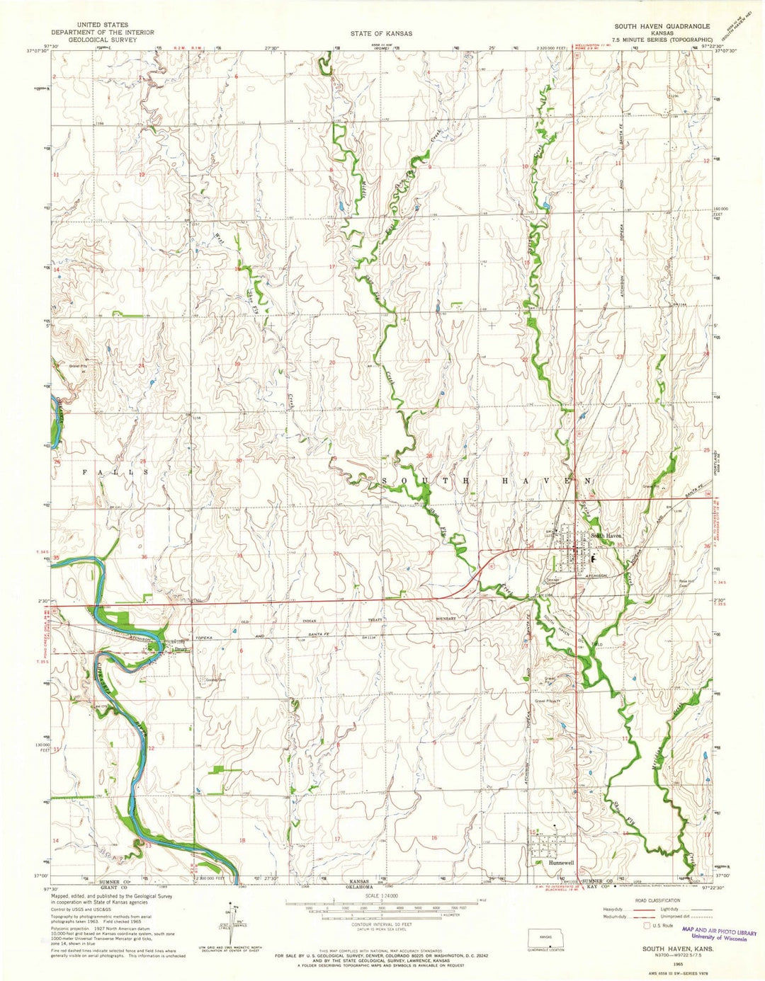 1965 South Haven, KS - Kansas - USGS Topographic Map