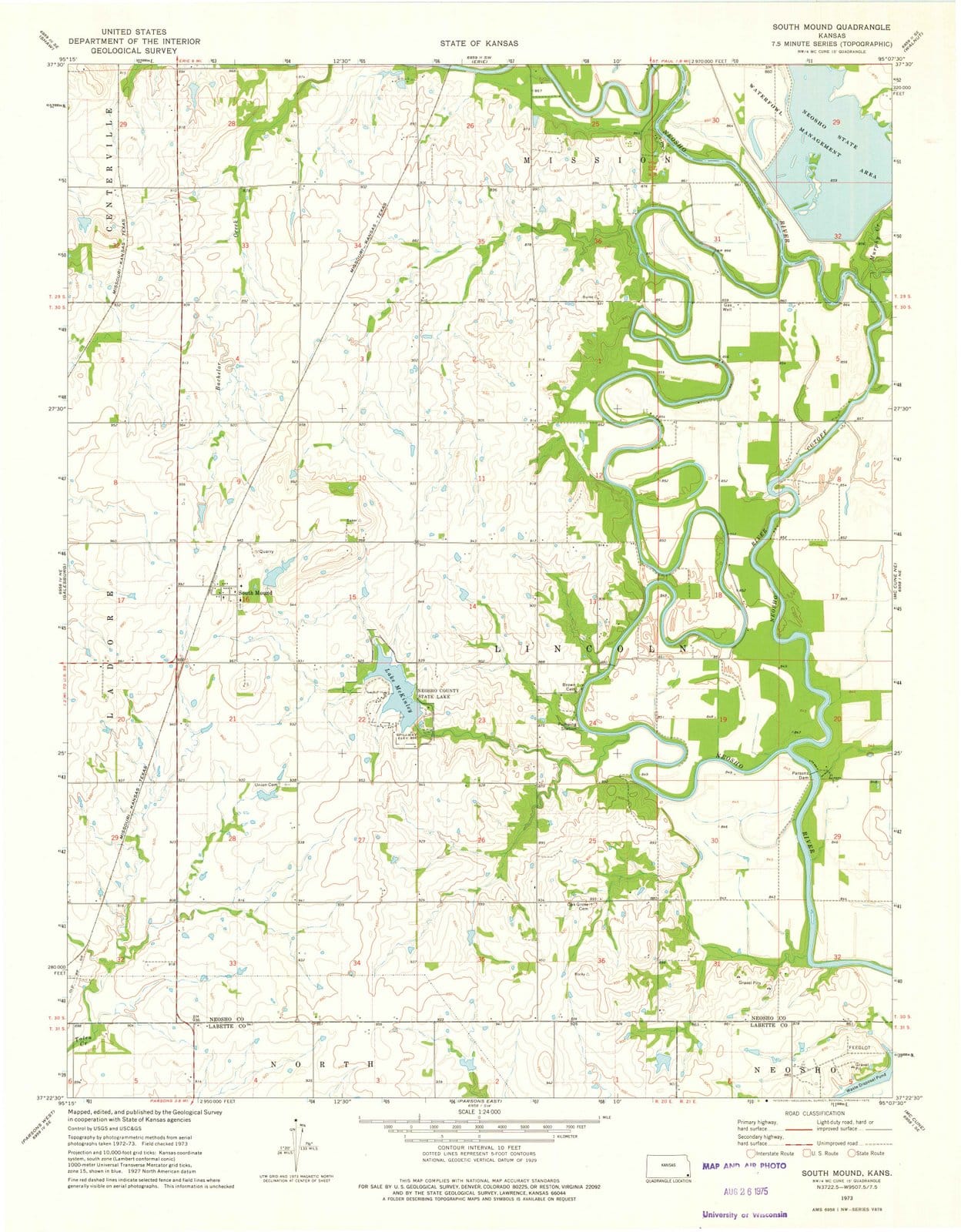 1973 South Mound, KS - Kansas - USGS Topographic Map