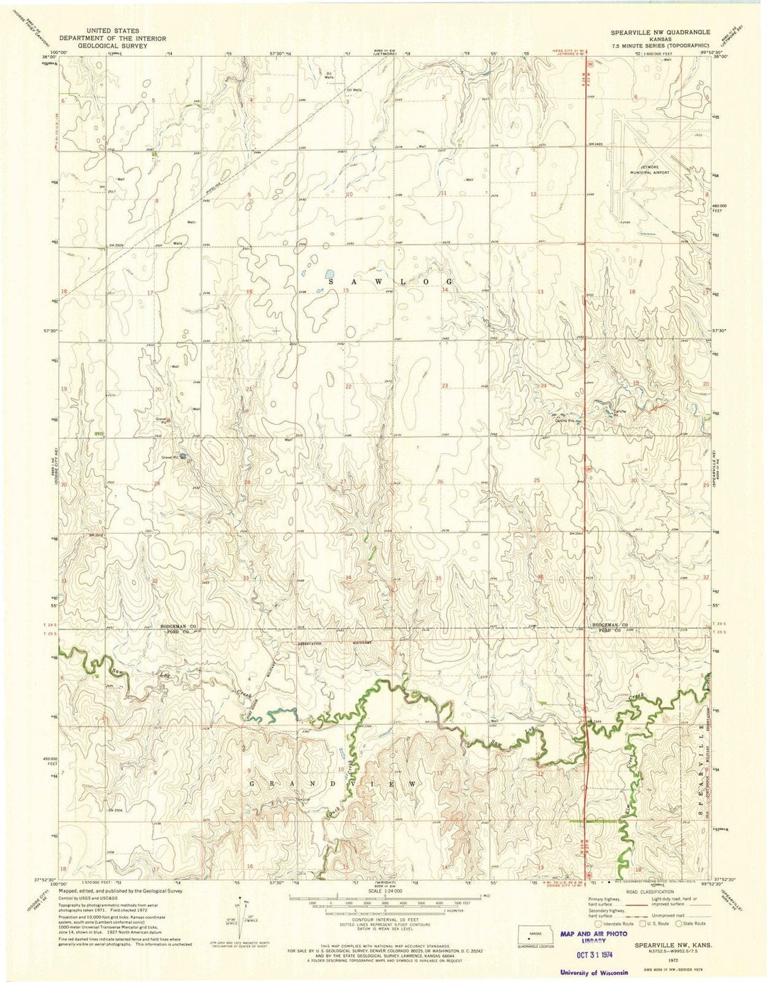 1972 Spearville, KS - Kansas - USGS Topographic Map v2