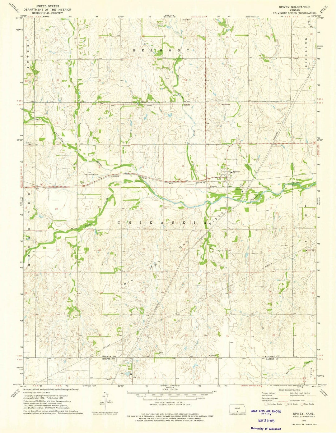 1973 Spivey, KS - Kansas - USGS Topographic Map