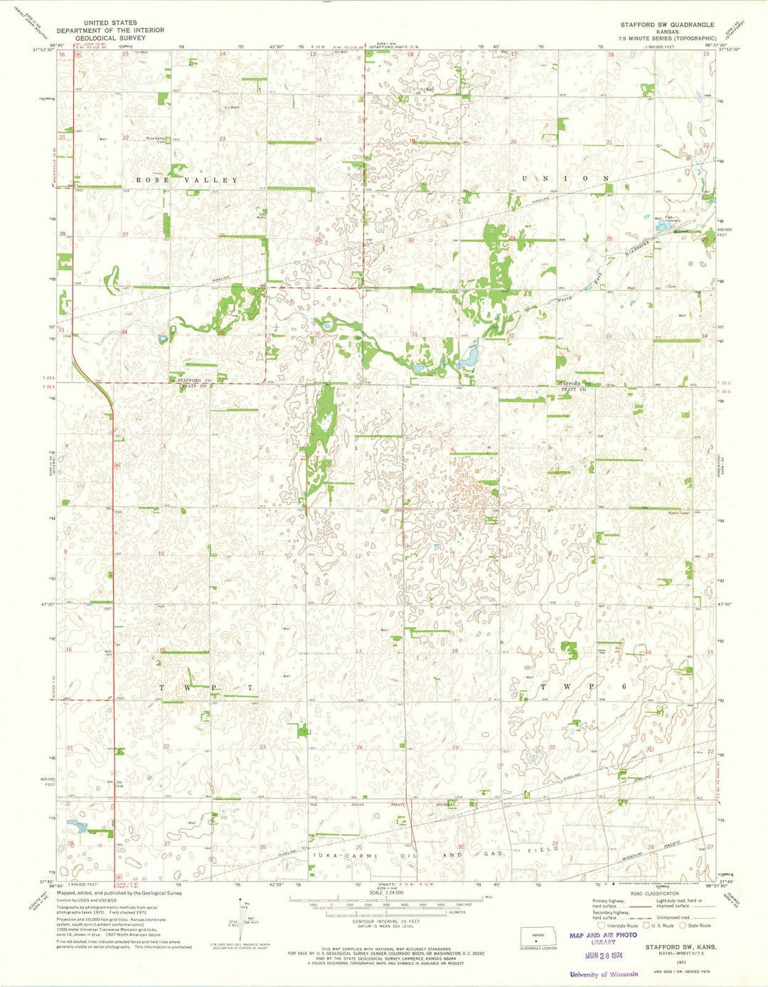 1971 Stafford, KS - Kansas - USGS Topographic Map