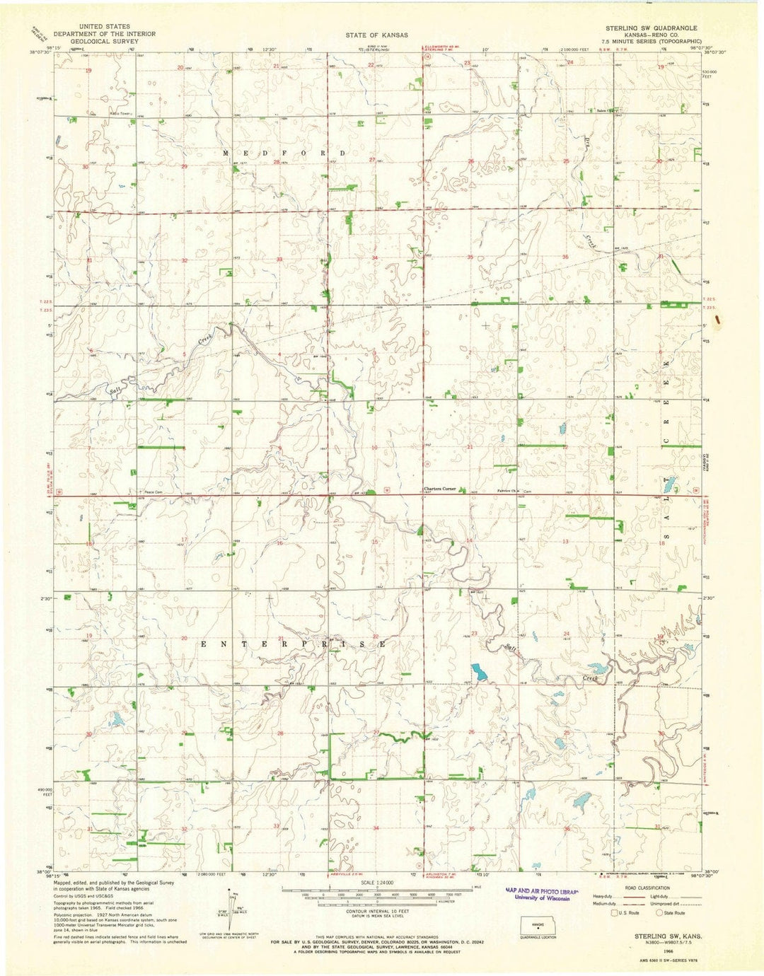 1966 Sterling, KS - Kansas - USGS Topographic Map