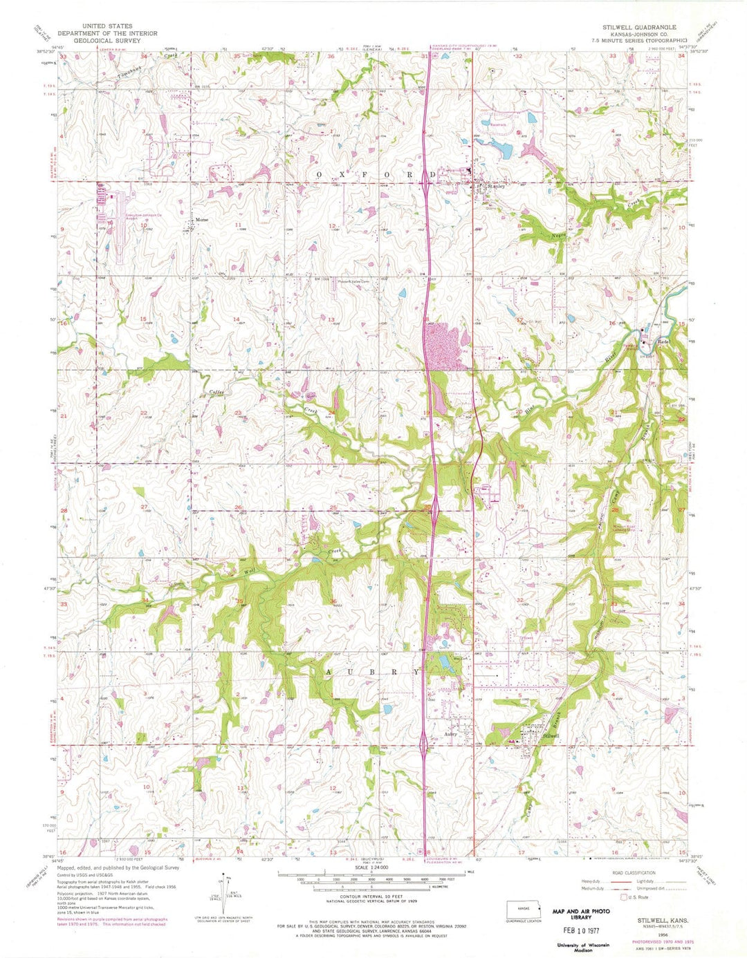 1956 Stilwell, KS - Kansas - USGS Topographic Map