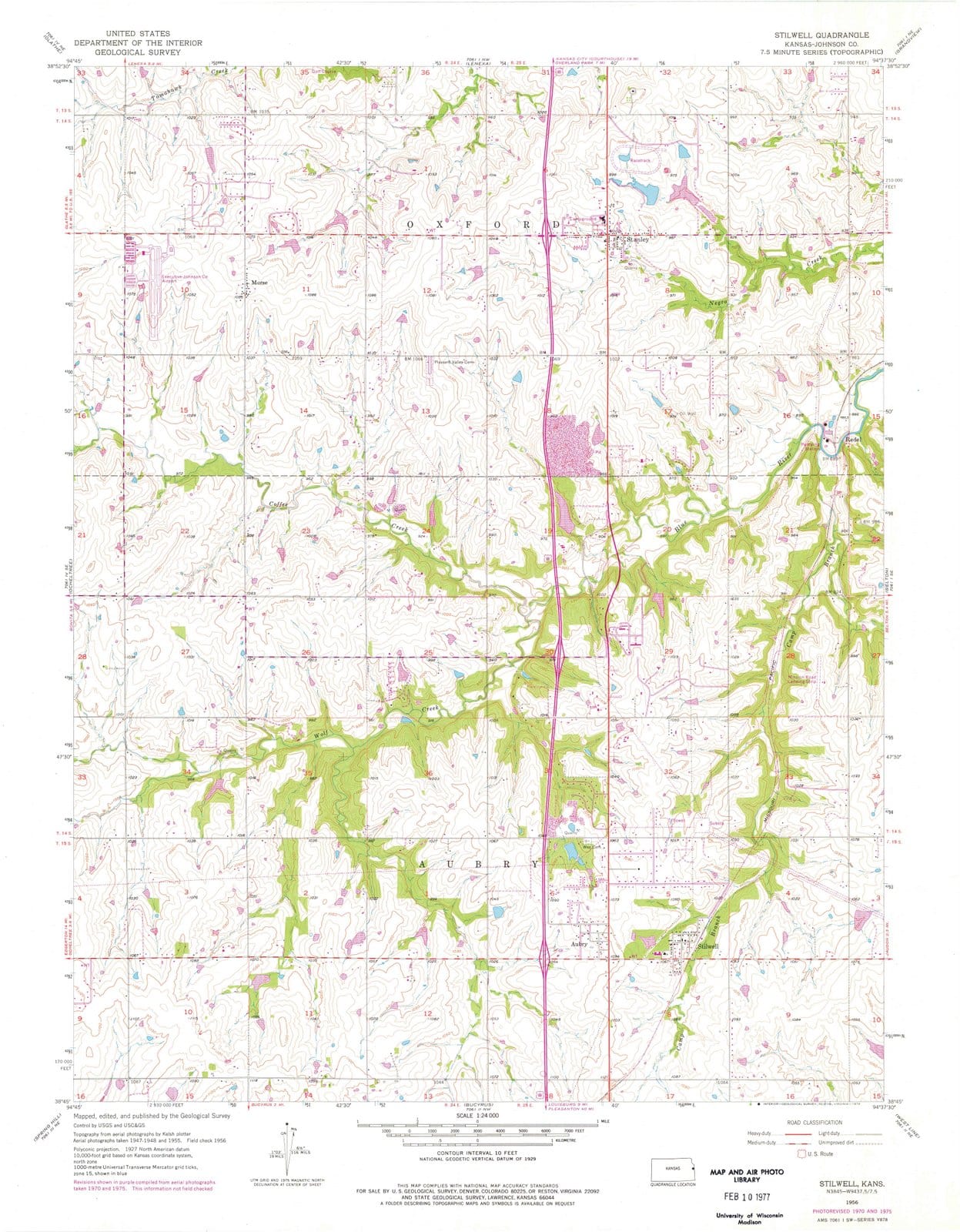 1956 Stilwell, KS - Kansas - USGS Topographic Map