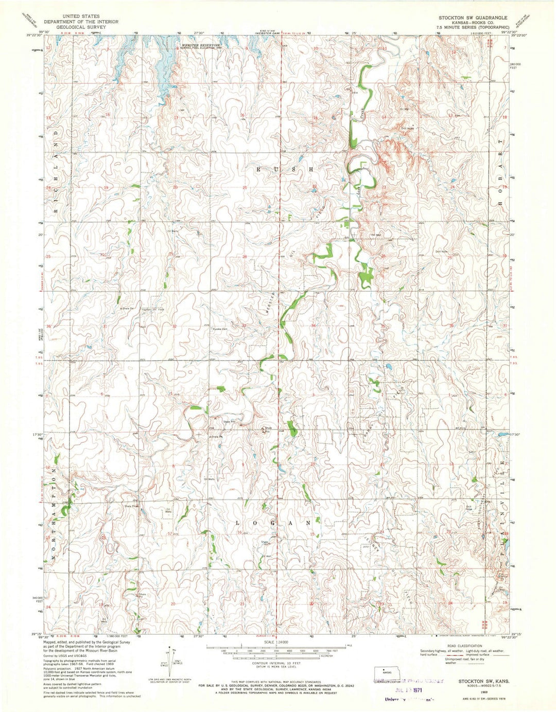 1969 Stockton, KS - Kansas - USGS Topographic Map