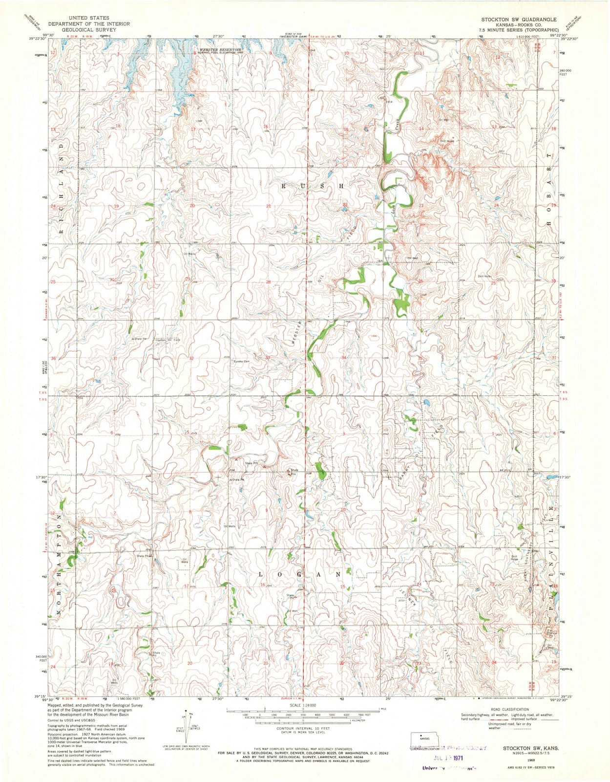 1969 Stockton, KS - Kansas - USGS Topographic Map