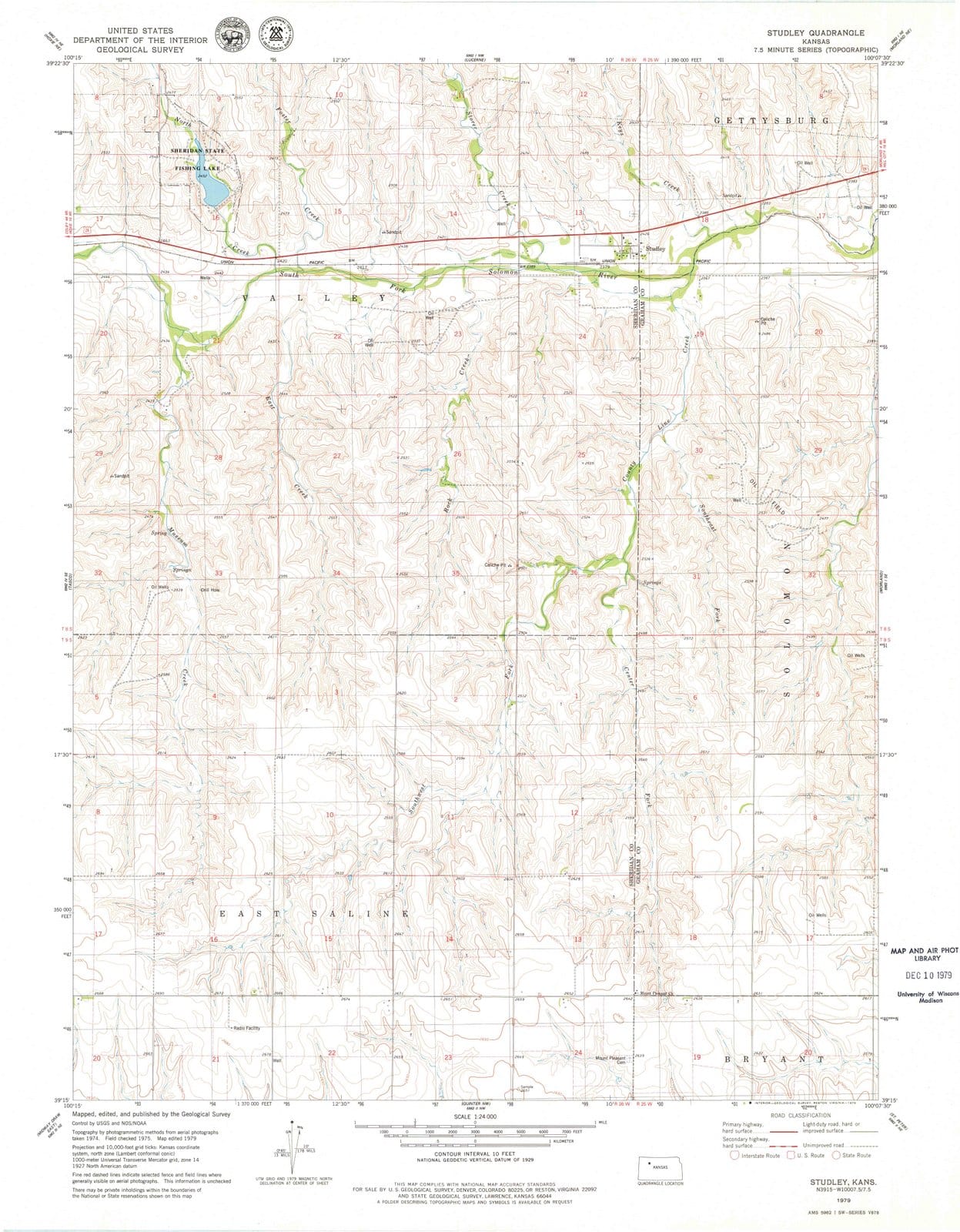 1979 Studley, KS - Kansas - USGS Topographic Map