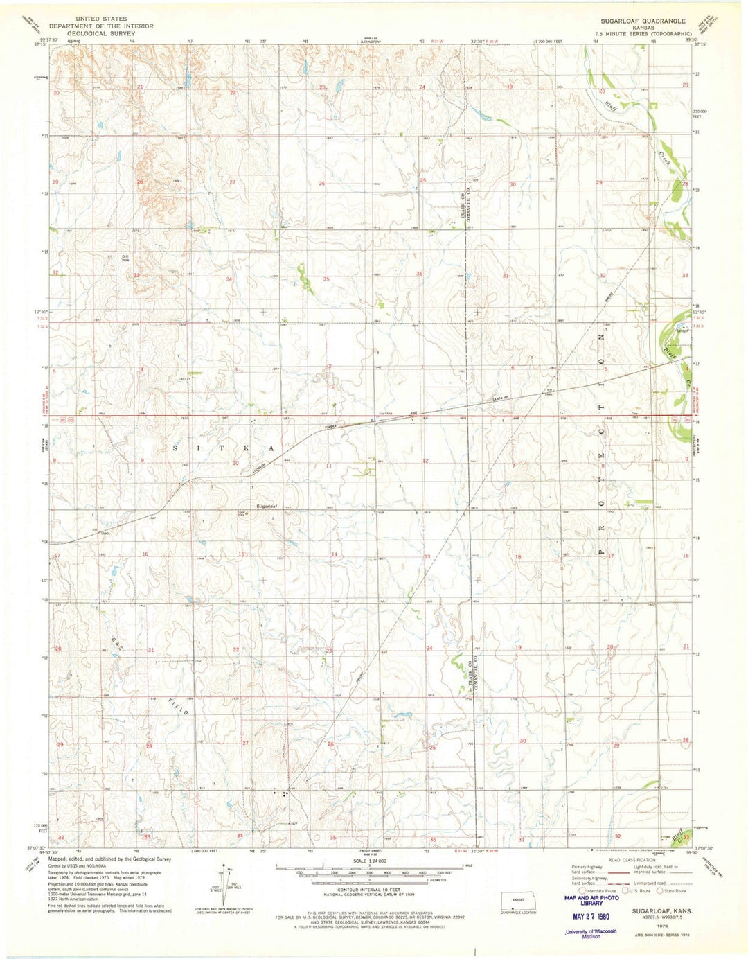 1979 Sugarloaf, KS - Kansas - USGS Topographic Map