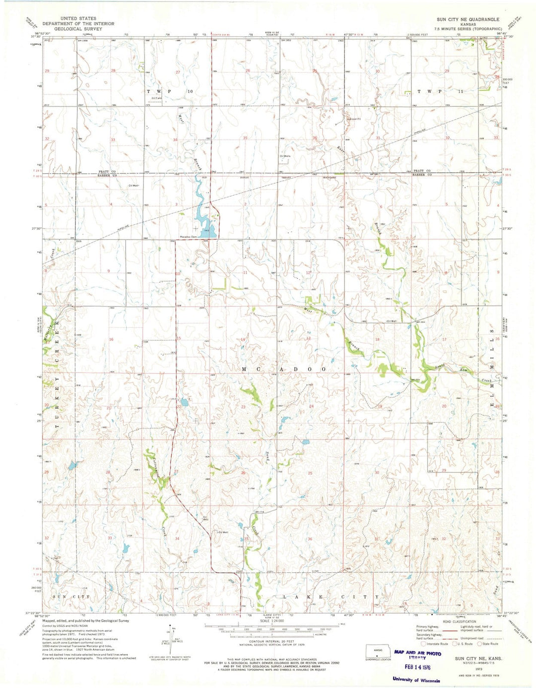 1973 Sun City, KS - Kansas - USGS Topographic Map