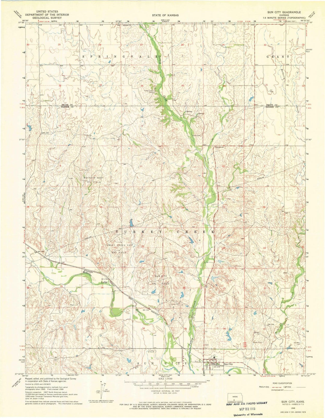 1968 Sun City, KS - Kansas - USGS Topographic Map v2