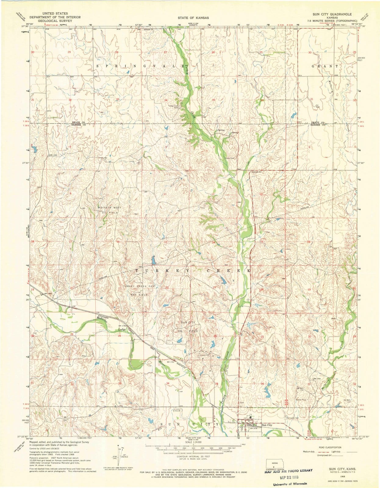 1968 Sun City, KS - Kansas - USGS Topographic Map v2