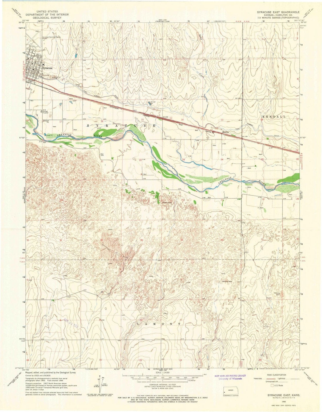 1966 Syracuse East, KS - Kansas - USGS Topographic Map v3